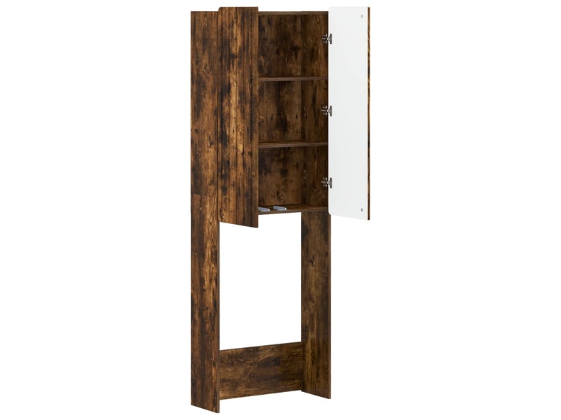  Armoire de toilette, meuble de toilette zwolle chêne fumé 66x25.5x190 cm  - Conforama D