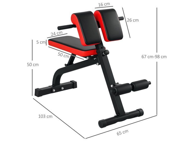 Banc de musculation réglable et pliable 103 x 65 x 67-98 cm noir, acier, simili cuir multifonction  - Conforama C