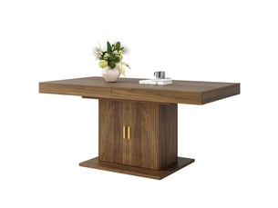 Table de salle à manger extensible avec rangement 140–180×90×75,2 cm en mdf et métal marron