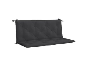 Coussin de banc de jardin, coussin d'assise noir 120x(50+50)x7 cm tissu oxford cf52773