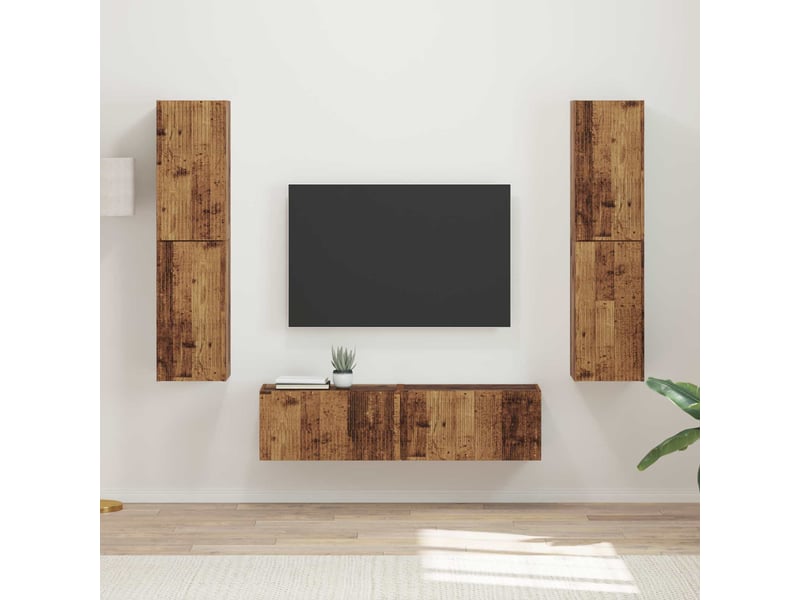  Ensemble meuble tv - banc tv - meuble de rangement 6 pcs bois ancien bois d'ingénierie  - Conforama B