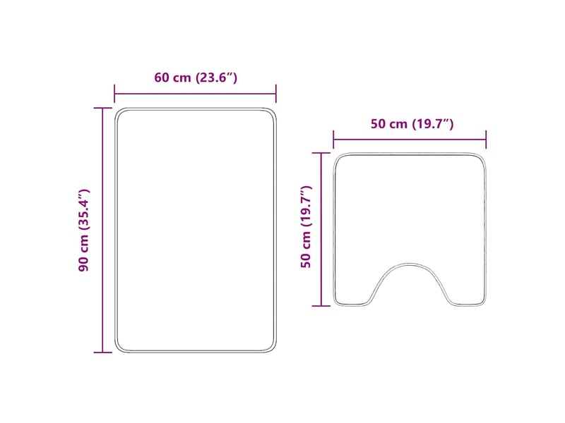  Ensemble de tapis de bain antidérapants 2 pc crème 50 x 50 cm cf64741  - Conforama E