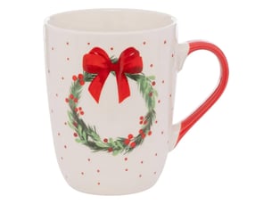 Tisanière en porcelaine couronne de noël 55cl blanc