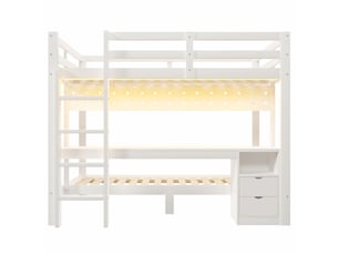 Lit mezzanine 90x200 cm <strong>ZOVIRA</strong>  <strong></strong> coloris blanc