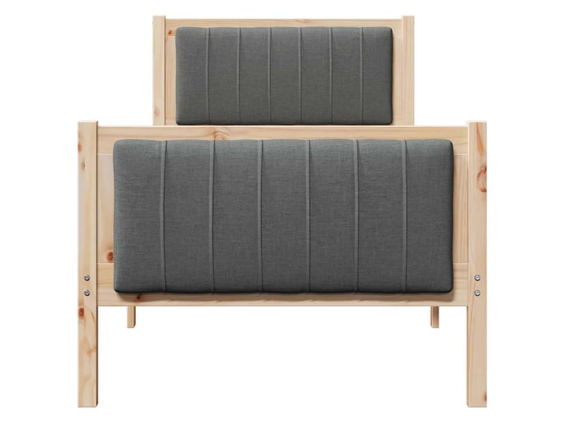  Lit simple- lit adulte -  cadre de lit avec tête de lit marron et gris foncé 80 x 200 cm  - Conforama D