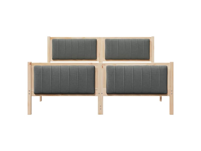 Lit double- lit adulte - cadre de lit avec tête de lit marron et gris foncé 150 x 200 cm - Conforama D