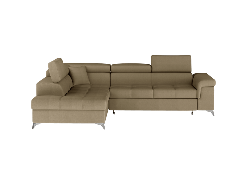 Canapé d'angle convertible palazzo 4 places marron – angle gauche avec 1 coussin - Conforama A