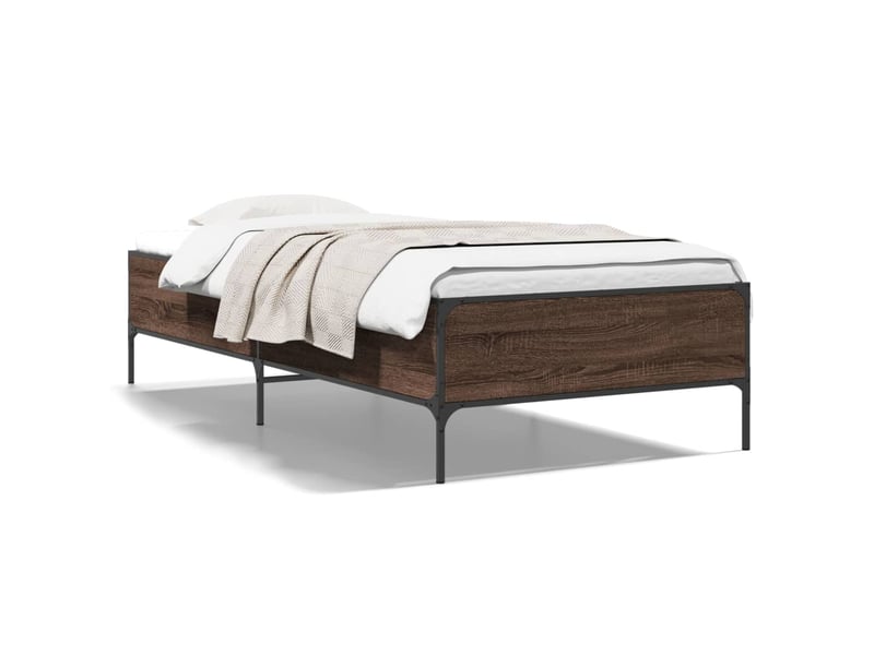  Lit simple- lit adulte -  cadre de lit sans matelas chêne marron 100x200 cm  - Conforama A