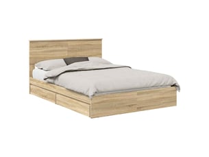 Lit avec rangement 140x190 cm    coloris marron