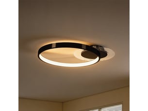 Plafonnier led moderne à 2 anneaux avec température de couleur réglable, puissance 30 w, noir