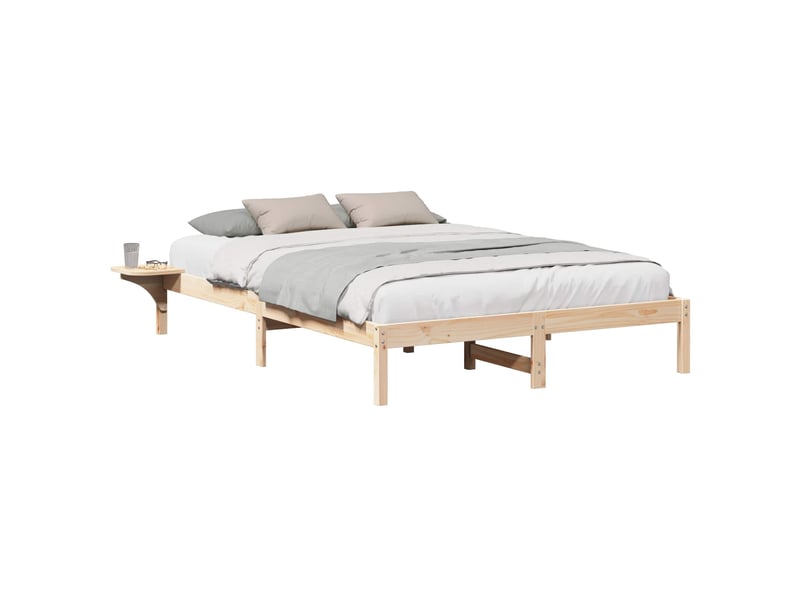 Lit double- lit adulte - cadre de lit naturel 160 x 200 cm pin massif - Conforama A