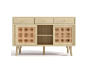 Buffet 3 porte(s) 3 tiroir(s) - 40 cm coloris bois clair