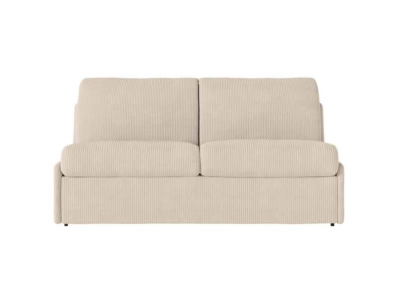 Canapé convertible express 3 pl agathe 140x190cm en velours côtelé beige - matelas 13cm AGATHE - Conforama E