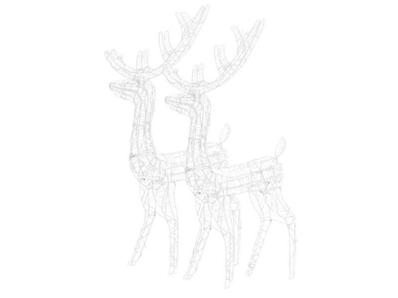  Décorations de noël de renne acrylique 2 pcs 128 cm blanc chaud  - Conforama D