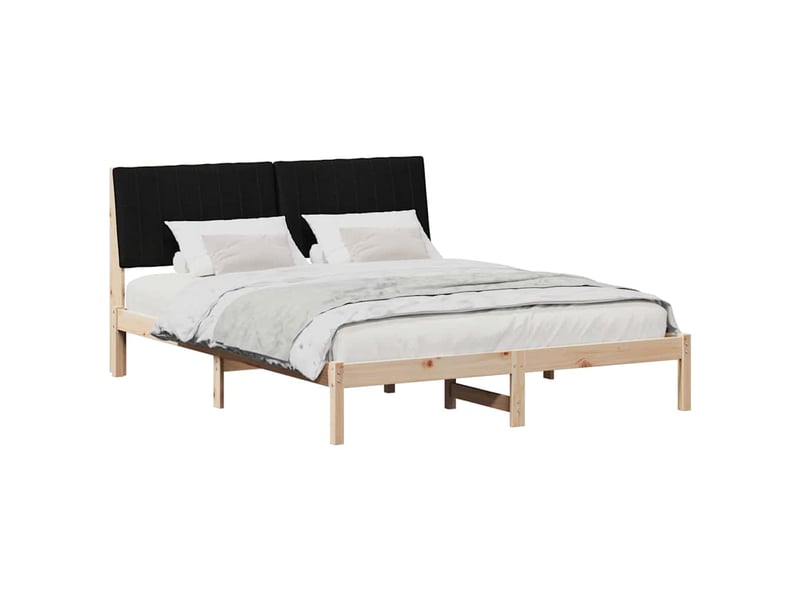  Lit double- lit adulte -  cadre de lit avec tête de lit marron 150 x 200 cm pin massif  - Conforama B