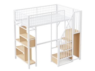 Lit mezzanine 90x200 cm <strong></strong>  <strong>ABC</strong> coloris blanc
