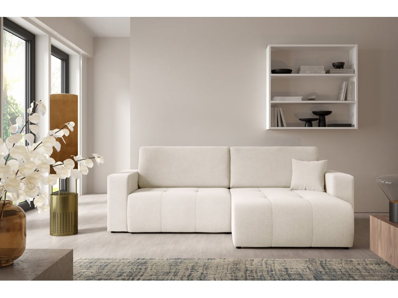 Canapé d'angle convertible molinio l creme - Conforama B