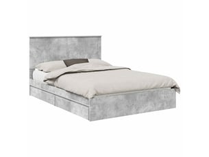 Lit 2 places 150x200 cm coloris gris