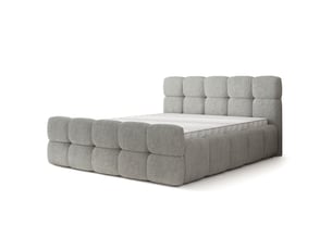 Lit coffre 200x200 cm <strong>MASSENO</strong>  <strong></strong> coloris gris
