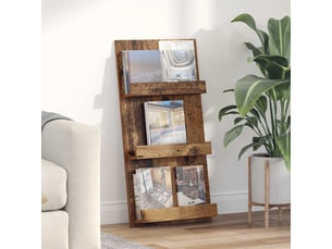 Étagère à magazines, porte-revues avec étagère bois ancien 51 x 11 x 102 cm cf41165