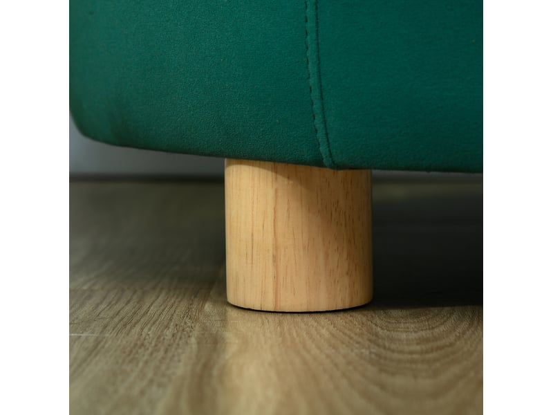  Canapé pour votre petit compagnon vert en flanelle douce, pieds en bois, pour petits compagnons jusqu'à 4,5 kg, 65 x 64 cm  - Conforama D