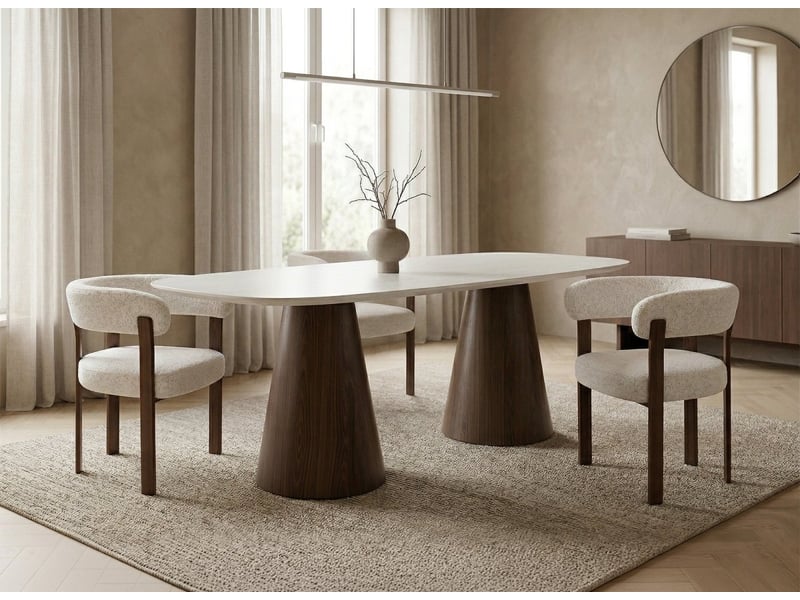  Lot de 2 chaises en velours tissé écru pieds en métal marron diego A4096-ECR-MARR - Conforama D
