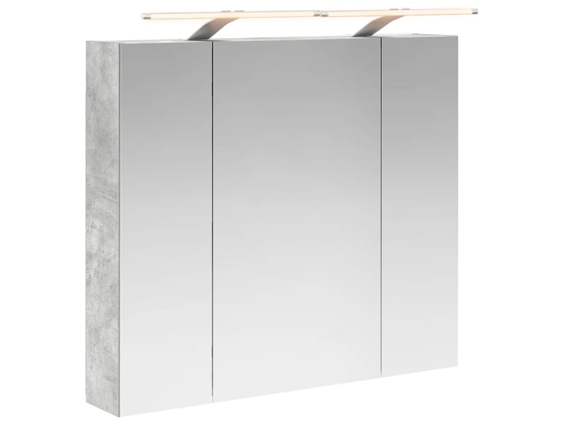  Armoire miroir de salle de bain, cabinet de salle de bain gris béton 80 x 14.5 x 70 cm cf65165  - Conforama A
