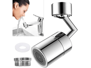 Buse de robinet pivotante 360° - 2 débits réglables - économiseur d'eau pour cuisine - accessoire universel pour robinet