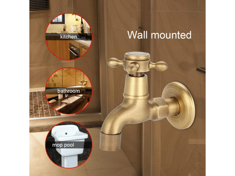  Robinet de jardin en laiton massif vintage fixé au mur filetage g1 2 pour piscine lavabo evier de cuisine(short)  - Conforama D