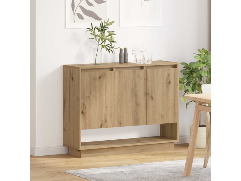 Buffet - bahut - meuble de rangement chêne artisanal 97 x 29 x 75 cm bois d'ingénierie - Conforama D