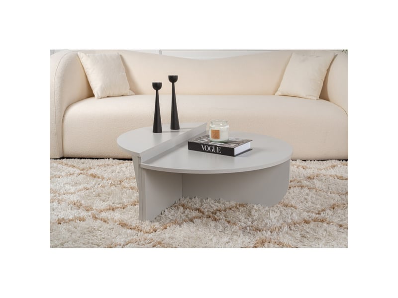  Tables basses gigognes en bois mdf mélaminé gris 90 x 60 x 30 cm lot de 2  - Conforama B