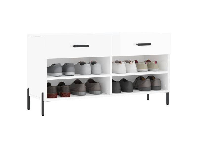  Banc à chaussures blanc brillant 102x35x55 cm bois d'ingénierie shl3169  - Conforama C