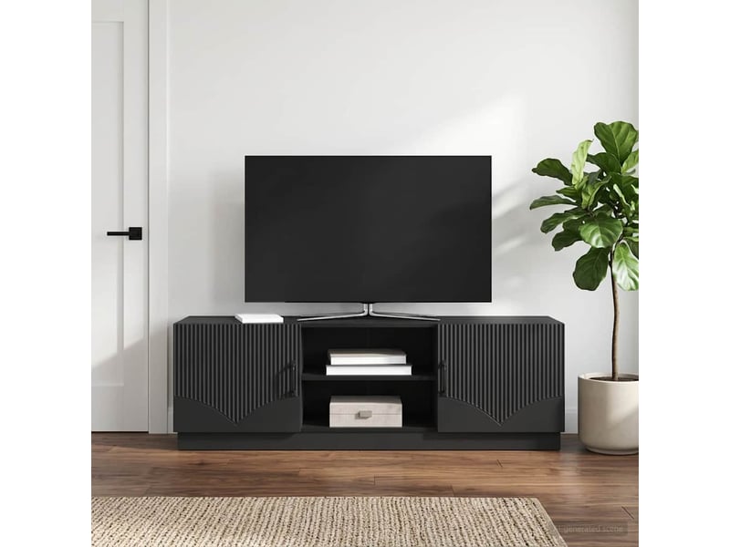  Meuble tv - banc tv - meuble de rangement noir 150 x 31 x 47 cm bois d'ingénierie  - Conforama B