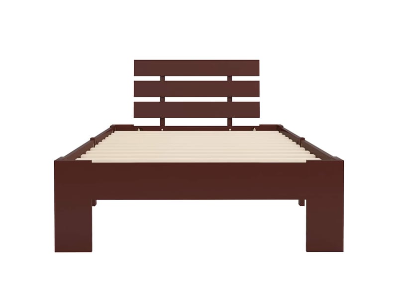  Lit simple- lit adulte -  cadre de lit sans matelas marron foncé pin massif 100x200 cm  - Conforama B