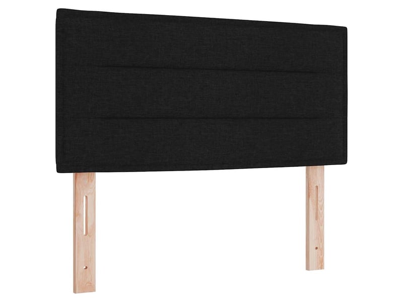  Lit adulte, lit simple, lit à ressorts avec tête de lit noir 90x200cm tissu cf17235  - Conforama E