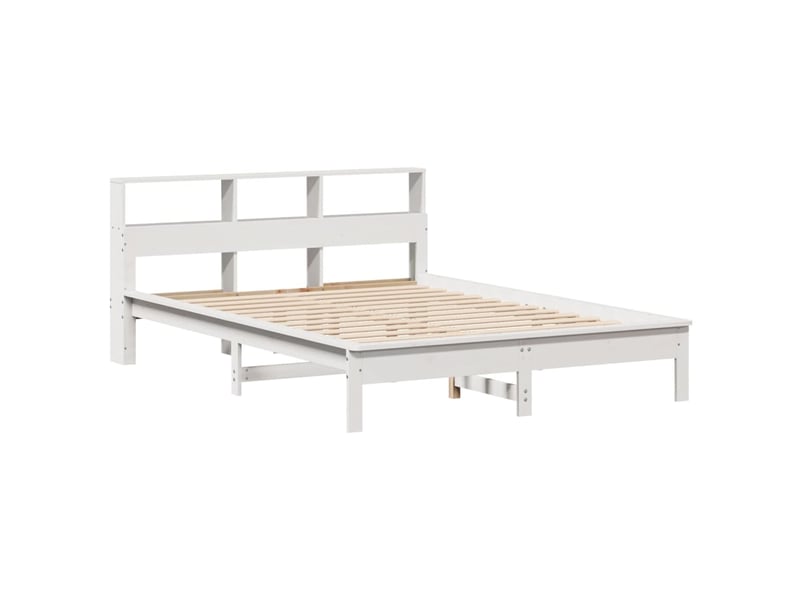  Lit double- lit adulte -  cadre de lit sans matelas blanc 150x200 cm bois de pin massif  - Conforama B