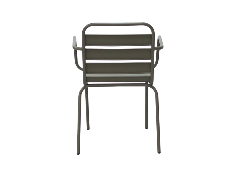  Lot de 2 chaises de jardin en métal taupe avec accoudoirs - baca  - Conforama E