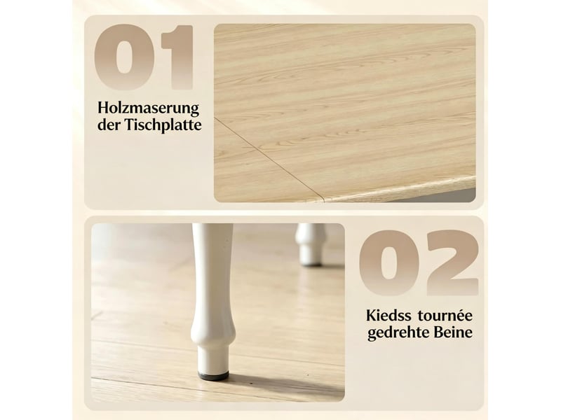  Table à manger pliante extensible 2 à 6 places en mdf et acier blanc, format modulable 74 à 134 cm  - Conforama D