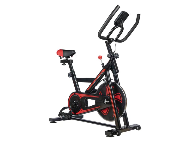  Vélo de Spinning Indoor 6 kg – Écran LCD, Capteur Cardiaque, Selle Réglable et Résistance Progressive  - Conforama D