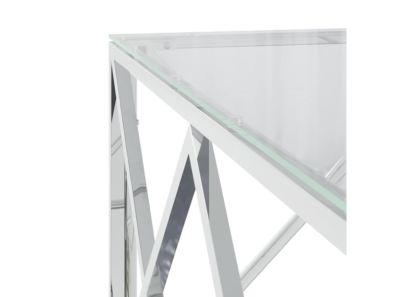  Table basse - table de salon - table à thé 80x80x40 cm acier inoxydable et verre  - Conforama E