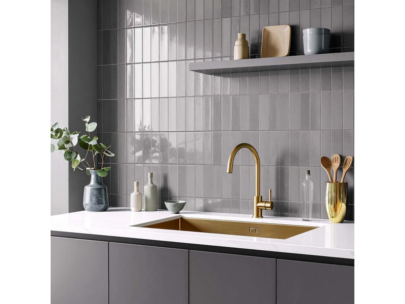  Sticker mural carrelage kalix 30x25cm gris  - Conforama D