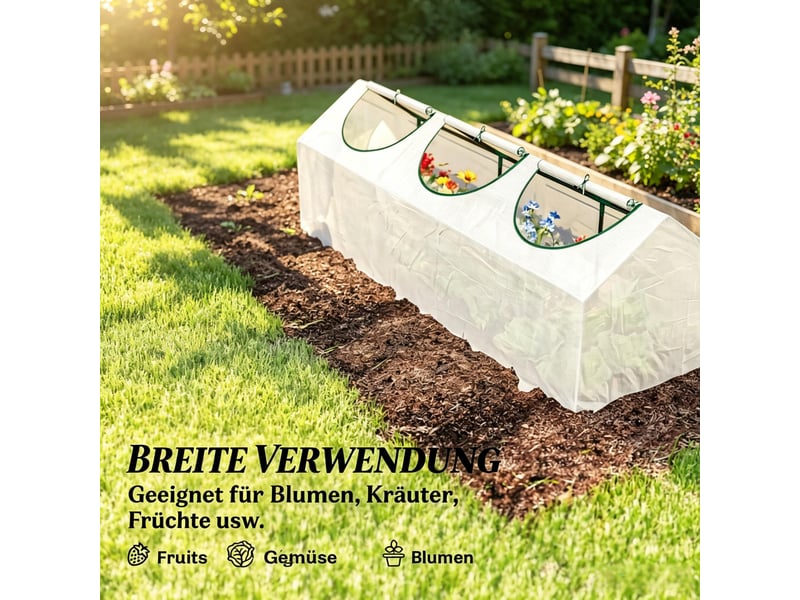  Serre de jardin robuste, abri plantes modulaire, protection vent et intempéries, compact  - Conforama E