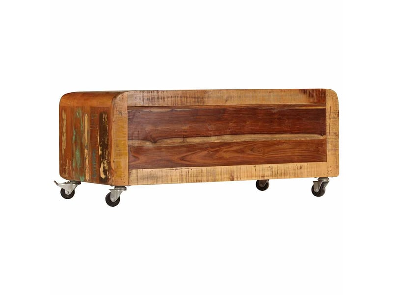  Table basse | table d'appoint salon 85x55x40 cm bois de récupération massif  - Conforama C