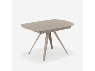 Table de salle à manger extensible en verre et métal 120180x90 float - gris tourterelle
