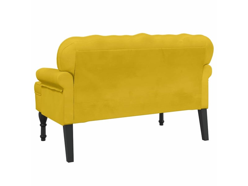  Canapé 2 places avec dossier jaune 119,5x64,5x75 cm velours  - Conforama E