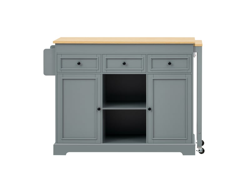  Desserte de cuisine à roulettes avec plateau extensible, 3 tiroirs, étagères réglables, pour cuisine, 112 × 45 × 92 cm  - Conforama A