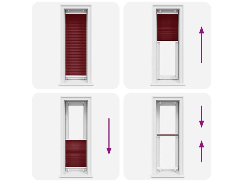 Store plissé, store de fenêtre rouge bordeaux 45x150 cm largeur du tissu 44,4 cm cf47037 - Conforama E