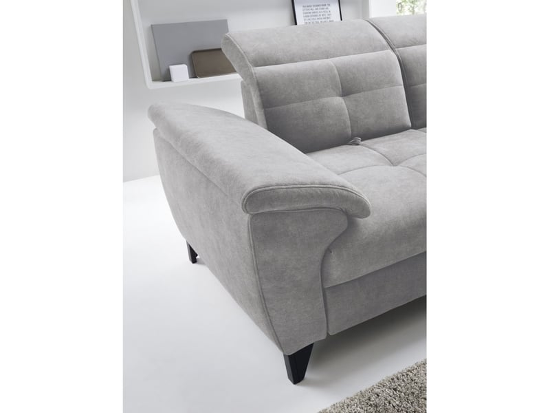  Canapé d'angle gris 5 places angle droit rangement literie inferno  - Conforama B