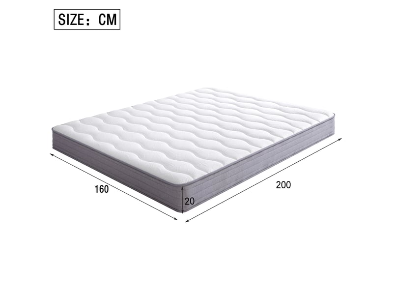 Matelas 160x200 cm - épaisseur 20 cm, soutien h3, structure à ressorts, livré roulé sous vide, revêtement textile, pour lit et canapé-lit, blanc Luxe haut de gamme - Conforama C