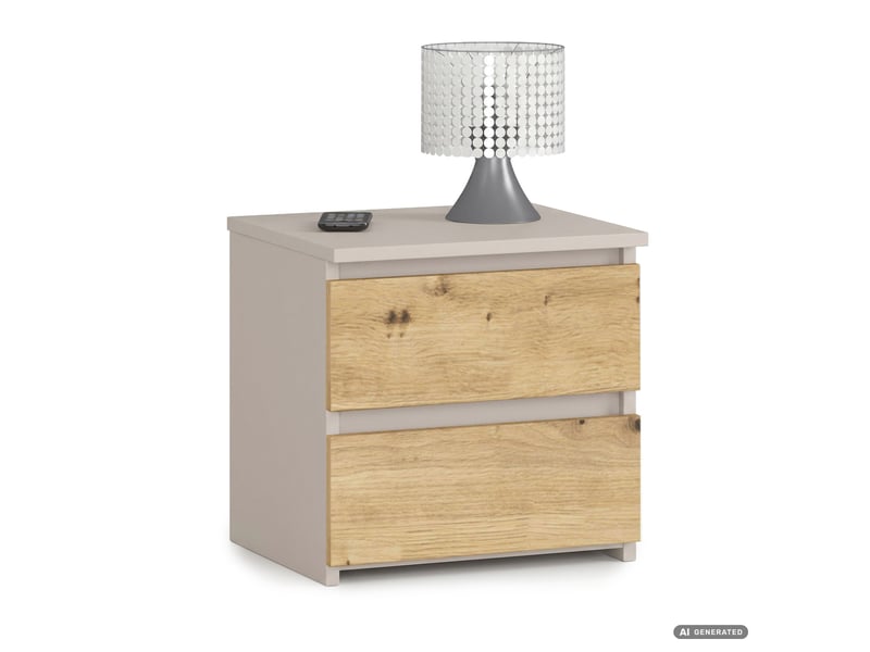  Table de chevet cl2 cachemire 40 cm 2 tiroirs façade chêne artisan 40x35x40 cm CL2 - Conforama A